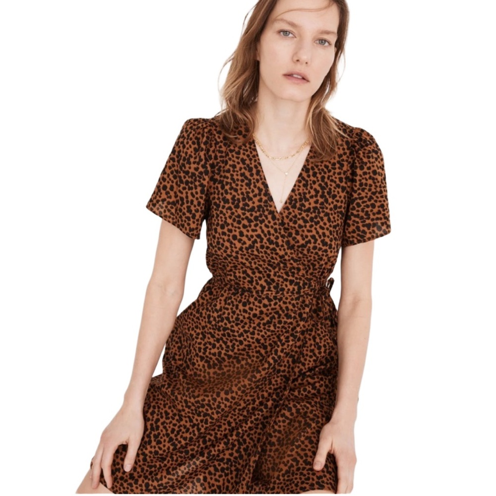 Madewell Leopard Print Wrap Dress - M